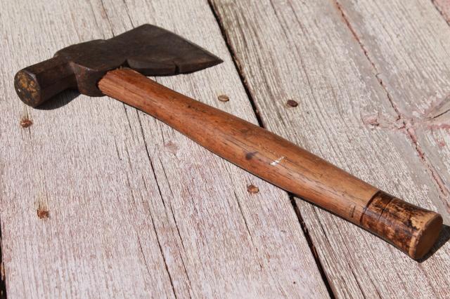 photo of antique roofing hatchet w/ tomahawk head for wood shingles rustic cabin tool #5