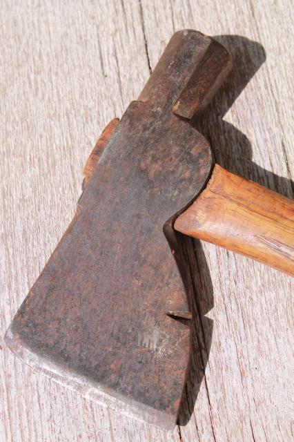 photo of antique roofing hatchet w/ tomahawk head for wood shingles rustic cabin tool #6