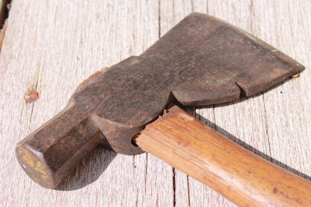 photo of antique roofing hatchet w/ tomahawk head for wood shingles rustic cabin tool #7