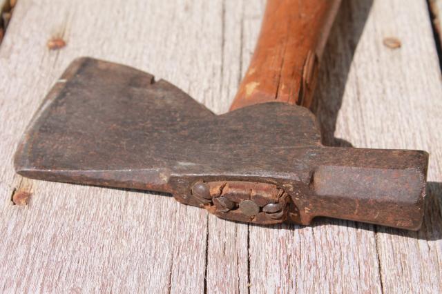 photo of antique roofing hatchet w/ tomahawk head for wood shingles rustic cabin tool #8