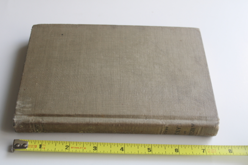 photo of antique school book 1914 History of Kansas brown cloth cover w/ state capitol  #8