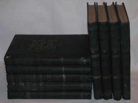 photo of antique set complete works of Charles Reade gilt art bindings #1