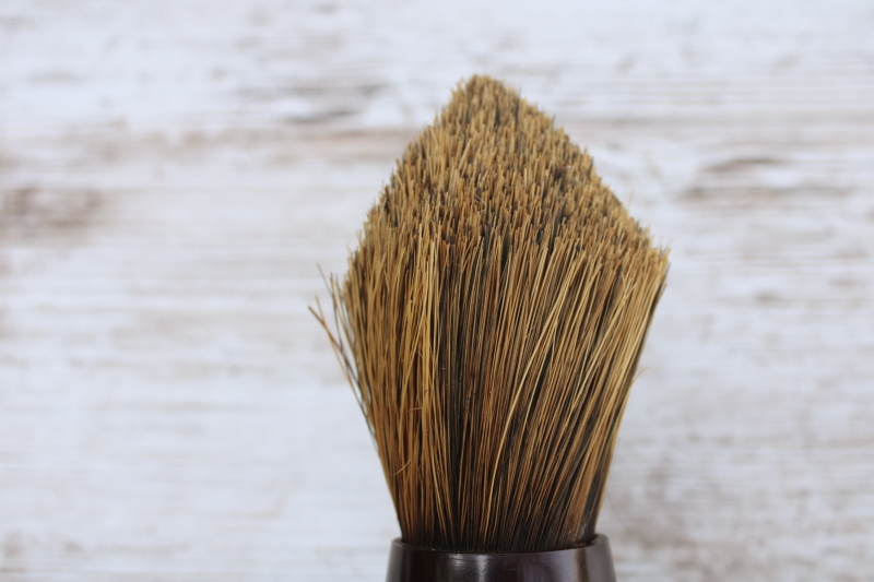 photo of antique shaving brush, 1920s vintage wood & bakelite handle  #5