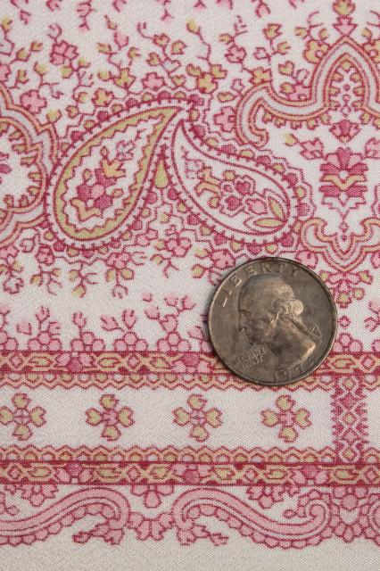 photo of antique silk chiffon fabric w/ paisley border print, turn of the century vintage #6