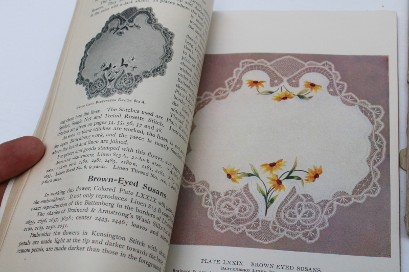 photo of antique silk embroidery books, techniques & designs vintage 1902 Brainerd & Armstrong thread advertising  #8