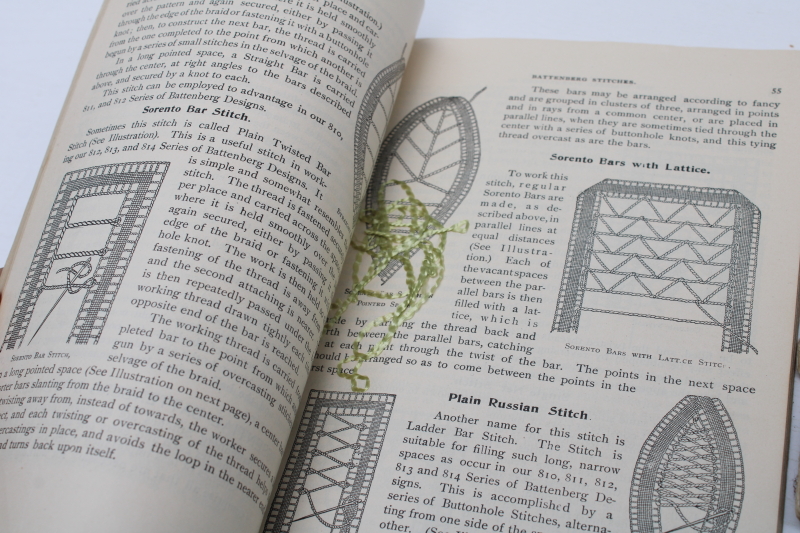 photo of antique silk embroidery books, techniques & designs vintage 1902 Brainerd & Armstrong thread advertising  #10