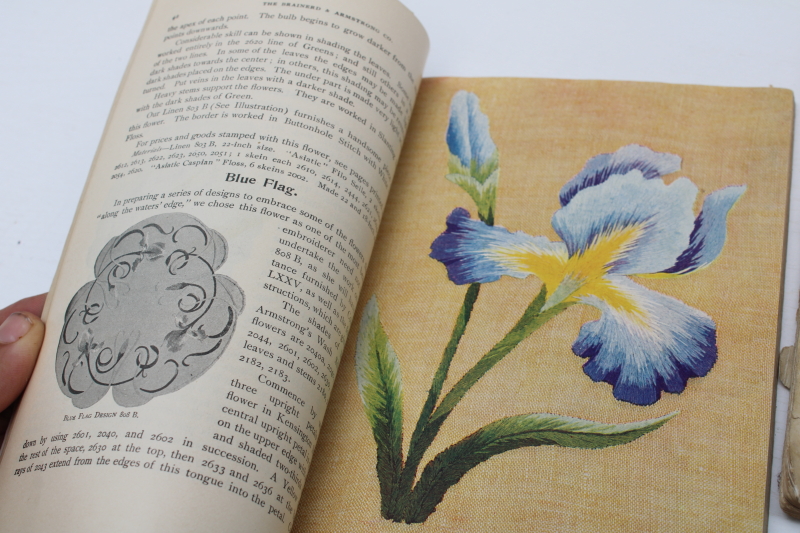 photo of antique silk embroidery books, techniques & designs vintage 1902 Brainerd & Armstrong thread advertising  #11