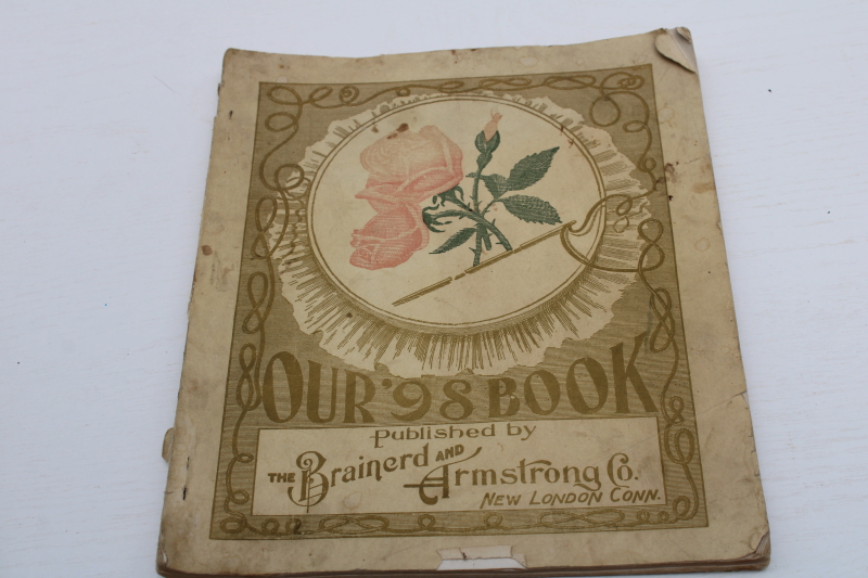 photo of antique silk embroidery books, techniques & designs vintage 1902 Brainerd & Armstrong thread advertising  #13