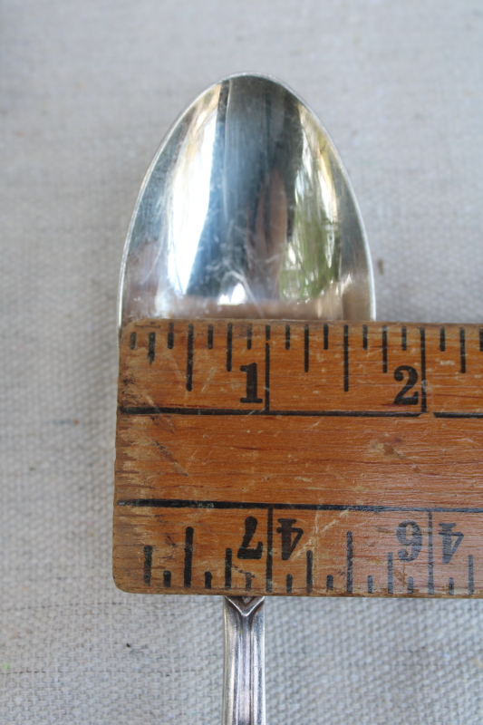 photo of antique silver plate flatware, turn of the century Germany large heavy ornate spoons, dinner forks, knives  #9