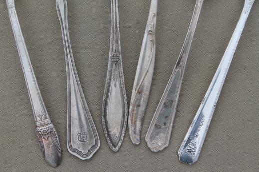 photo of antique silver plate spoons, vintage flatware lot 20+ soup spoons mixed patterns #3