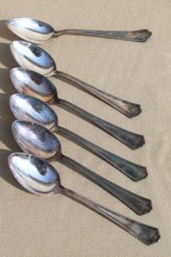 catalog photo of antique silverware, 1920s vintage silver plate flatware spoons set, Ashland Wm Rogers