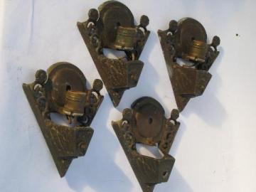 catalog photo of antique slip shade sconce lamps, ornate metal wall mount light fixtures, vintage lighting