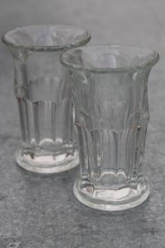 catalog photo of antique soda fountain glasses, tiny old coca-cola glasses early 1900s vintage