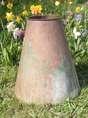 photo of solid brass primitive milking kettle #1