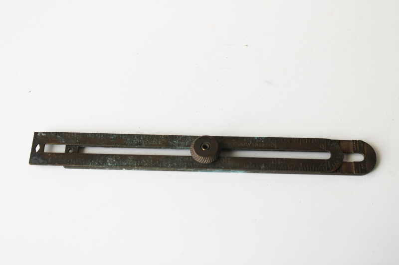 photo of antique solid brass machinist's measure, 12 in 1 angle gauge measuring tool, 1920s vintage  #3