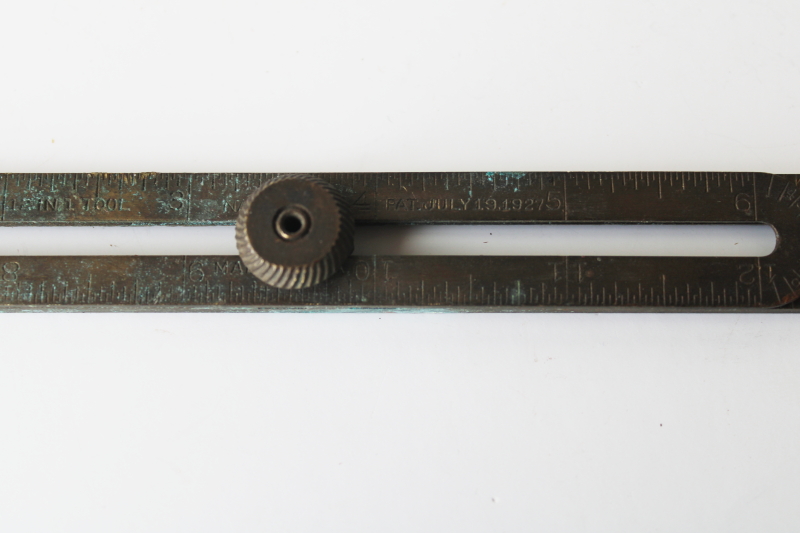 photo of antique solid brass machinist's measure, 12 in 1 angle gauge measuring tool, 1920s vintage  #4