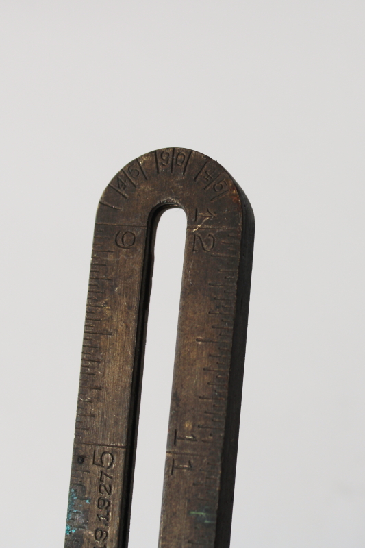 photo of antique solid brass machinist's measure, 12 in 1 angle gauge measuring tool, 1920s vintage  #5