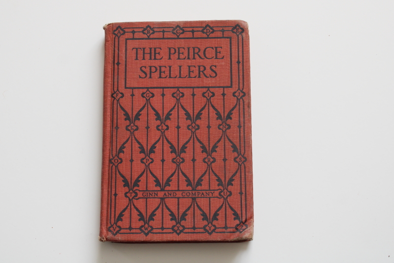 photo of antique spelling book for early grades vintage 1912 Peirce Speller Ginn & Co school book  #1