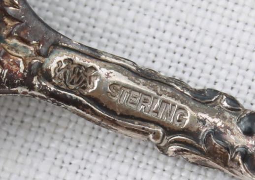 photo of antique sterling silver spoon dated 1891, vintage souvenir spoon - Illinois #8