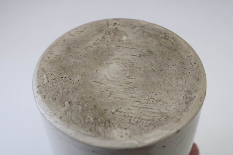 photo of antique stoneware crock jar Bristol England two tone tan & cream glazed pottery  #3