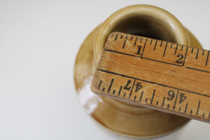 photo of antique stoneware crock jar Bristol England two tone tan & cream glazed pottery  #7