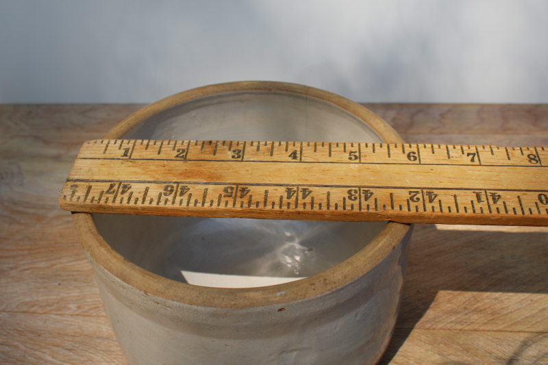 photo of antique stoneware crock, small old butter crock bowl early 1900s vintage #5