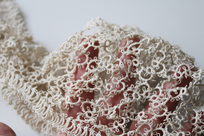 photo of antique tatted lace bodice yokes for camisoles or nightgowns, Victorian Edwardian vintage lingerie #2