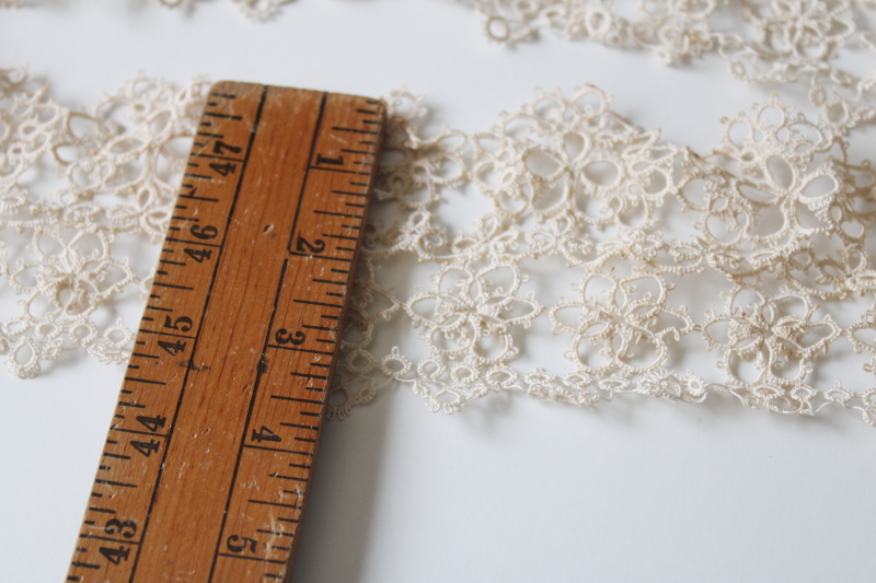 photo of antique tatted lace bodice yokes for camisoles or nightgowns, Victorian Edwardian vintage lingerie #8