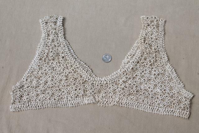 photo of antique tatted lace yokes, lacy collars for Edwardian vintage night gowns & camisoles #4