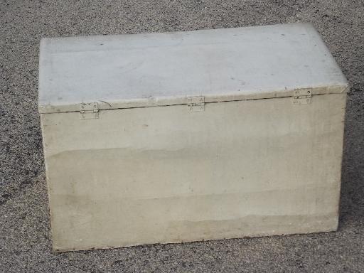 photo of antique tea chest wood storage box trunk, vintage floral and old white paint #6