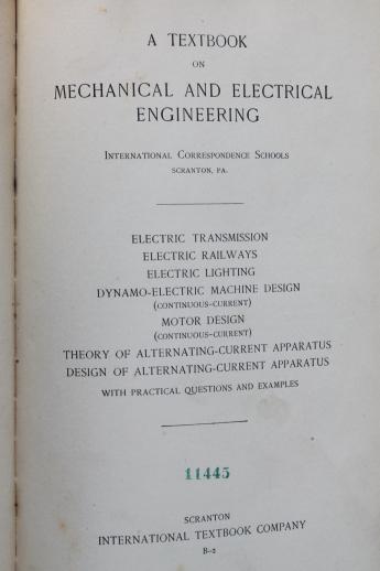 photo of antique technical & engineering textbooks, early electricity steampunk vintage #6