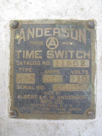 photo of antique time switch, steampunk early machine industrial, Anderson - Boston #3