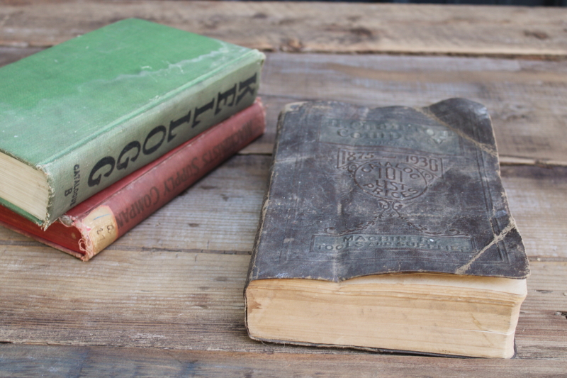 photo of antique tools & machine parts catalogs, lot shabby vintage bound books great old drawings engravings  #3