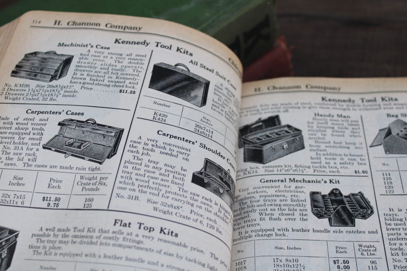 photo of antique tools & machine parts catalogs, lot shabby vintage bound books great old drawings engravings  #8