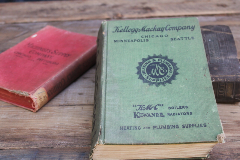 photo of antique tools & machine parts catalogs, lot shabby vintage bound books great old drawings engravings  #16