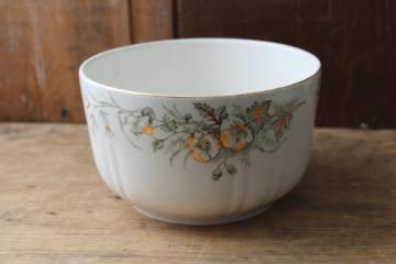 catalog photo of antique transferware china, green floral cranberry bowl w/ small deep shape 