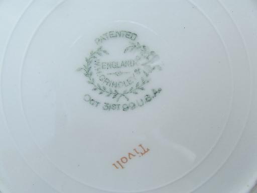 photo of antique transferware china plates, Grindley Tivoli 1899 patent date #7