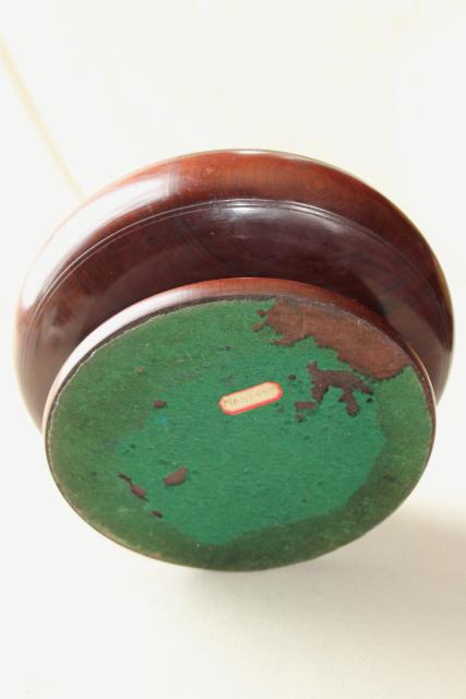 photo of antique treen ware, early 1900s vintage mahogany wood turned bowl w/ french polish #8