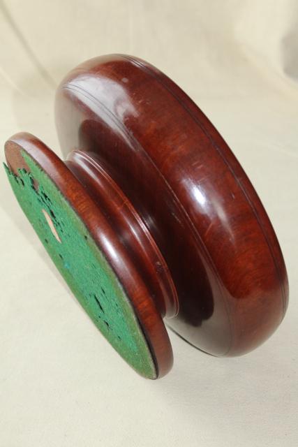 photo of antique treen ware, early 1900s vintage mahogany wood turned bowl w/ french polish #10