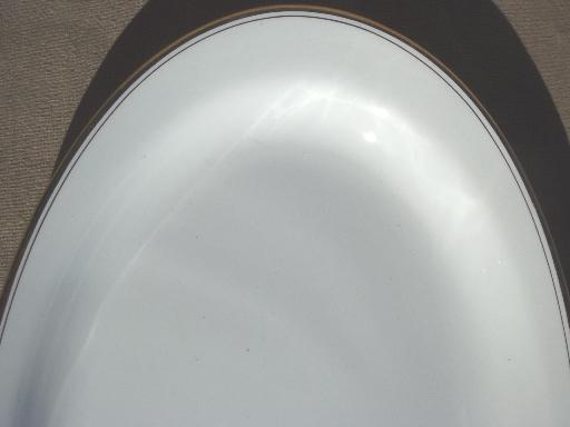 photo of antique turkey platters, Homer Laughlin gold wedding band white china #5