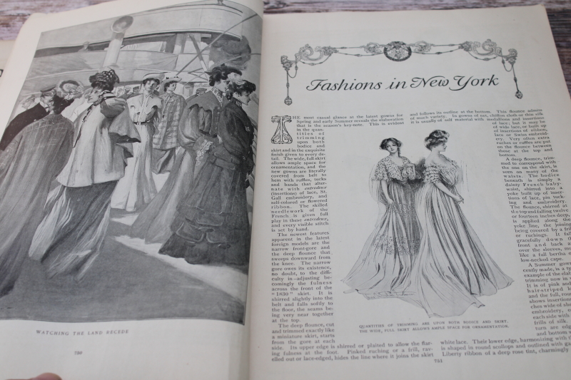 photo of antique turn of the century Delineator magazine, ladies dress patterns and fashion illustration circa 1904 #7