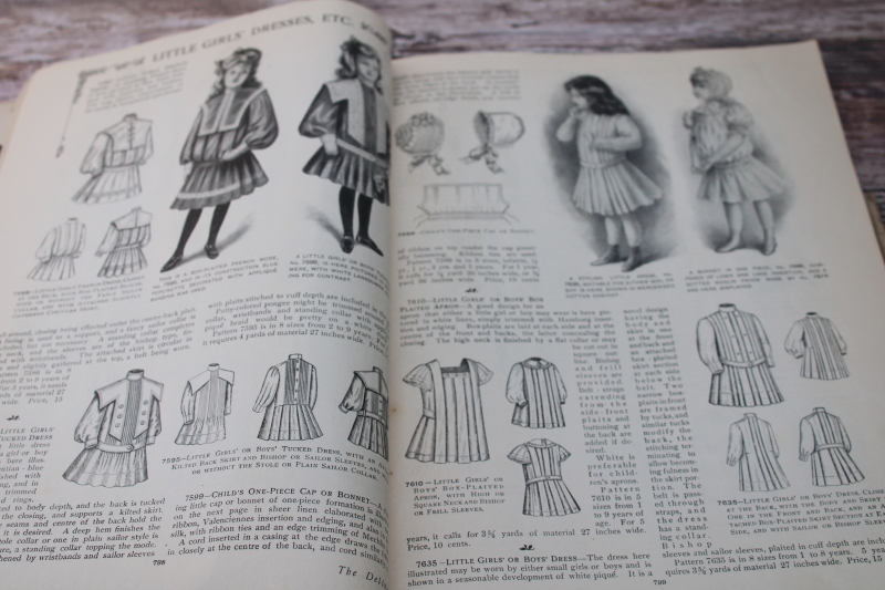 photo of antique turn of the century Delineator magazine, ladies dress patterns and fashion illustration circa 1904 #12