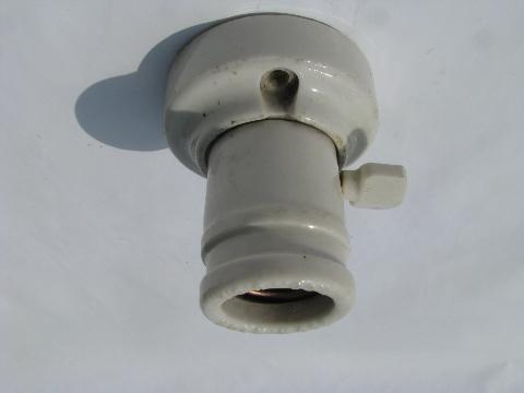 photo of antique turn-of-the-century vintage ironstone china architectural light fixture #1