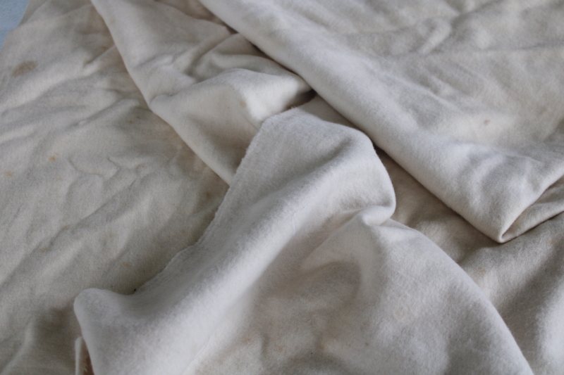 photo of antique unbleached cotton fabric for vintage primitive sewing, heavy brushed double sided flannel #1