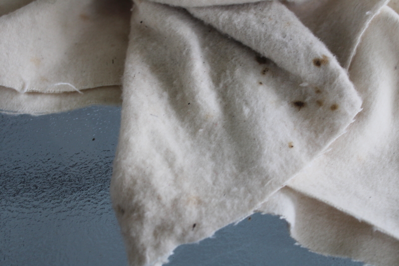 photo of antique unbleached cotton fabric for vintage primitive sewing, heavy brushed double sided flannel #4