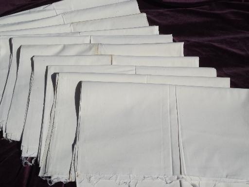 photo of antique unbleached cotton muslin fabric, cut for feedsacks, never used #1