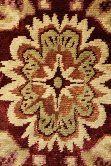 photo of antique velvet table runner, oriental rug print Arts & Crafts vintage 1920 #8