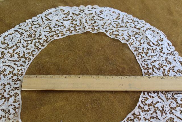 photo of antique venise lace collar, round bertha collar vintage Victorian Edwardian era #3