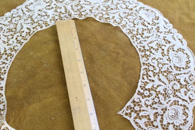 photo of antique venise lace collar, round bertha collar vintage Victorian Edwardian era #4