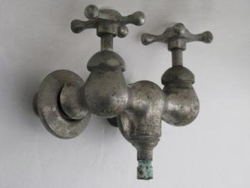 catalog photo of antique victorian claw foot bath tub or shower faucet w/star taps